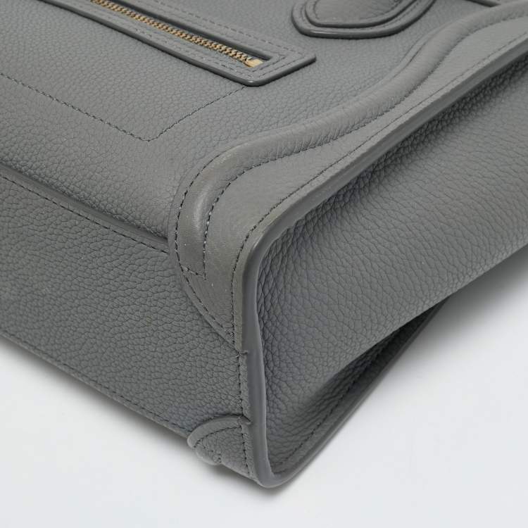 Pre Owned Celine Luggage Nano Grey Leather Tote