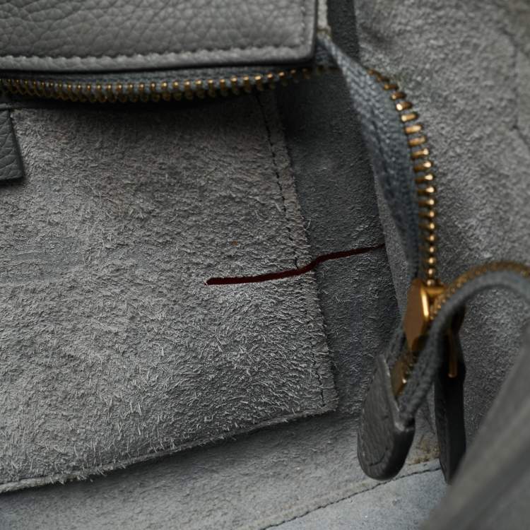 Pre Owned Celine Luggage Nano Grey Leather Tote