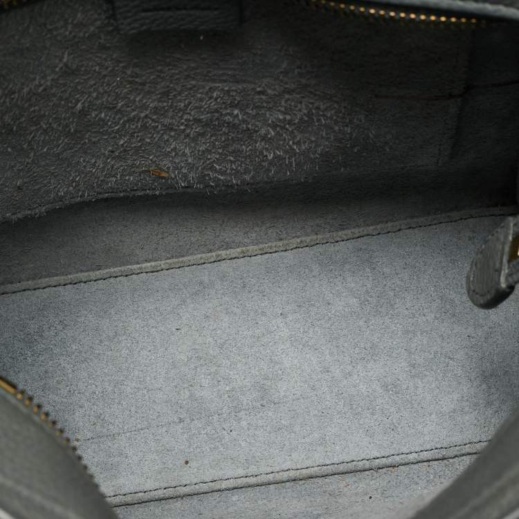 Pre Owned Celine Luggage Nano Grey Leather Tote