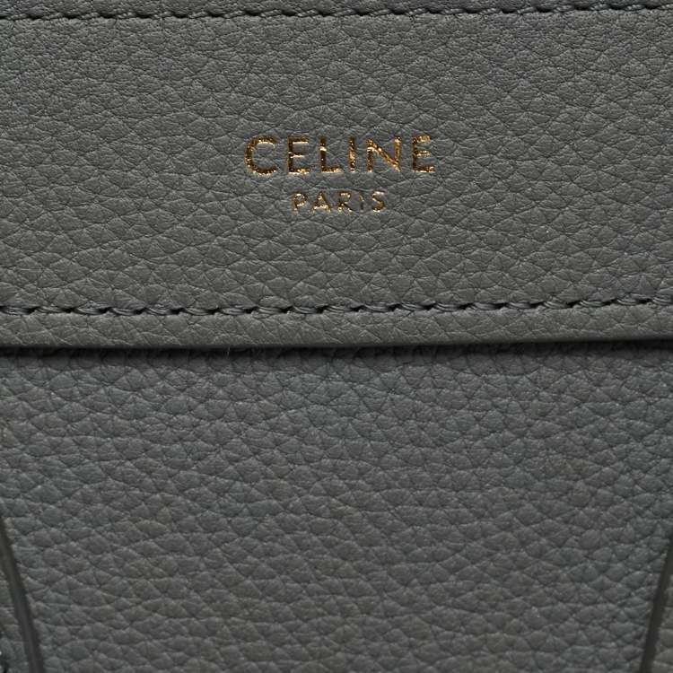 Pre Owned Celine Luggage Nano Grey Leather Tote