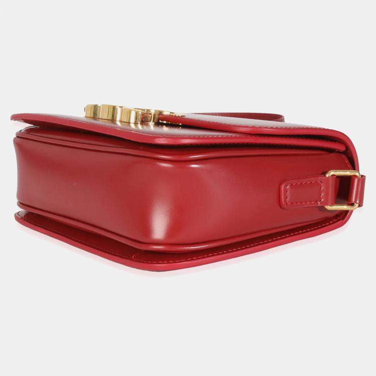 Pre Owned Celine Red Shiny Calfskin Teen Triomphe