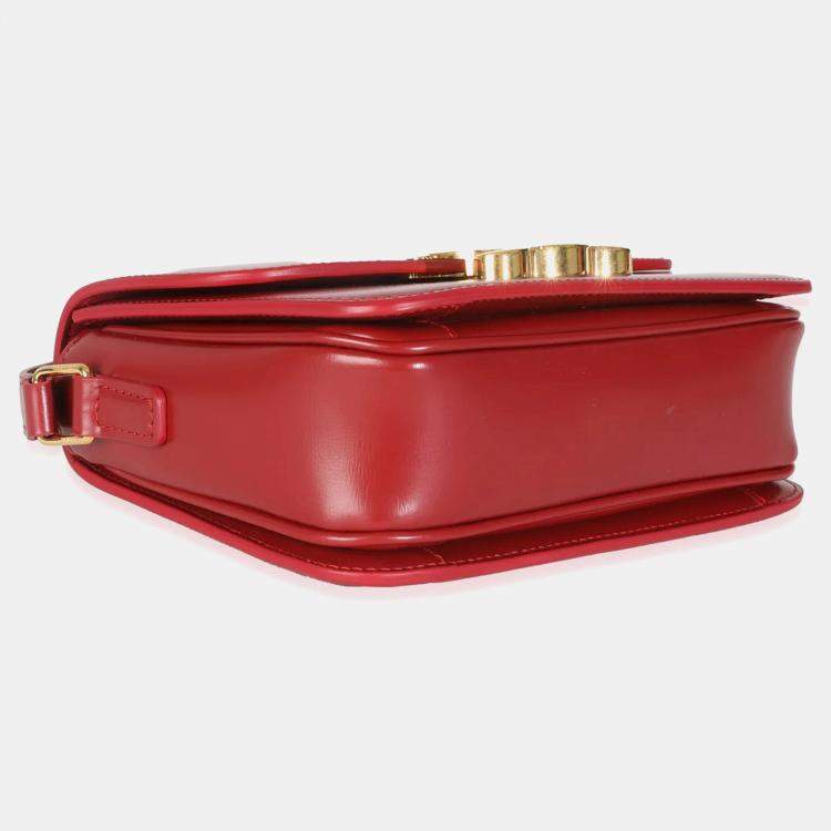 Pre Owned Celine Red Shiny Calfskin Teen Triomphe