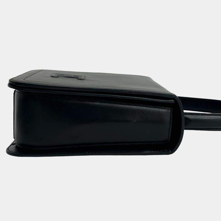 مملوكة مسبقًا Celine Black Calfskin Triomphe Top Handle Bag