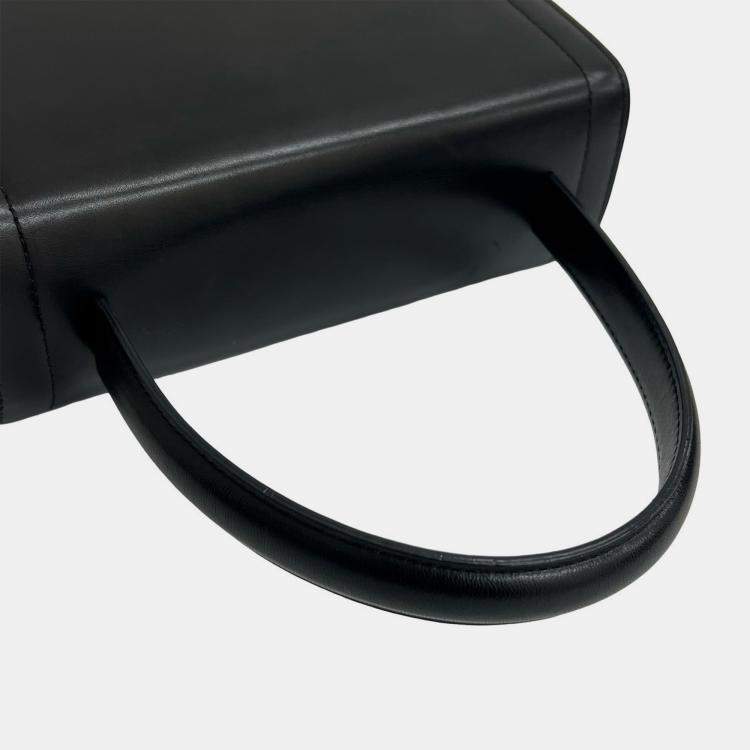 مملوكة مسبقًا Celine Black Calfskin Triomphe Top Handle Bag