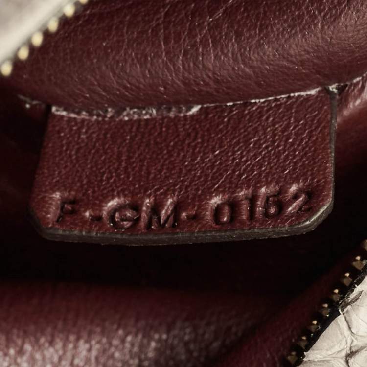 Pre Owned Celine Trapeze Medium Grey/Burgundy Python and Suede Top Handle Bag