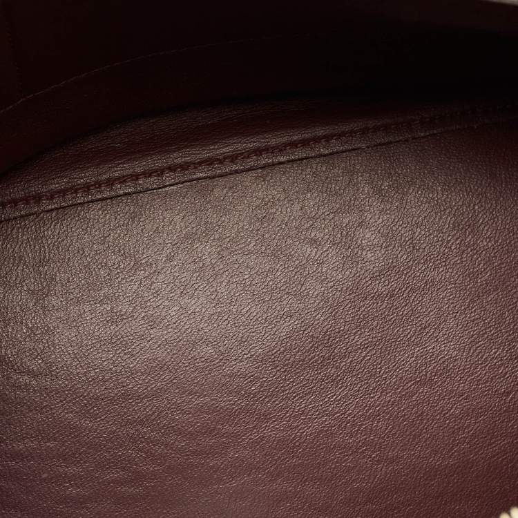 Pre Owned Celine Trapeze Medium Grey/Burgundy Python and Suede Top Handle Bag