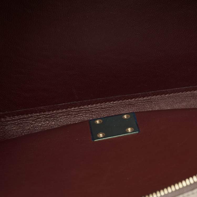 Pre Owned Celine Trapeze Medium Grey/Burgundy Python and Suede Top Handle Bag