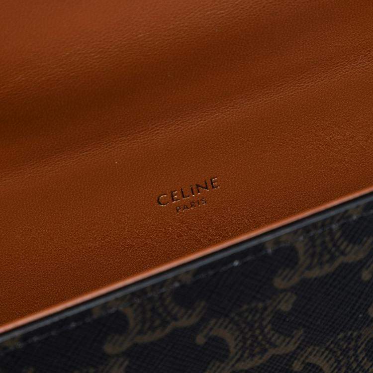 Pre Owned Celine Brown Triomphe Coated Canvas Box Top Handle Bag