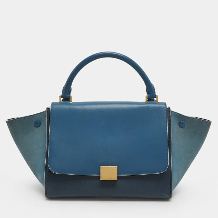 مملوكة مسبقًا Celine Trapeze Small Tricolor Leather Top Handle Bag
