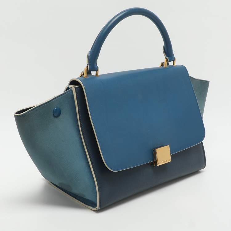 مملوكة مسبقًا Celine Trapeze Small Tricolor Leather Top Handle Bag