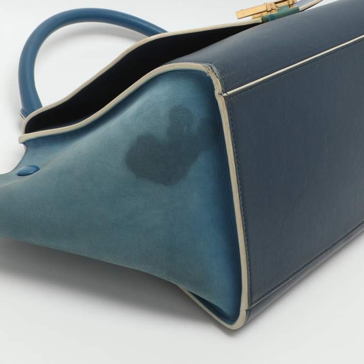 مملوكة مسبقًا Celine Trapeze Small Tricolor Leather Top Handle Bag