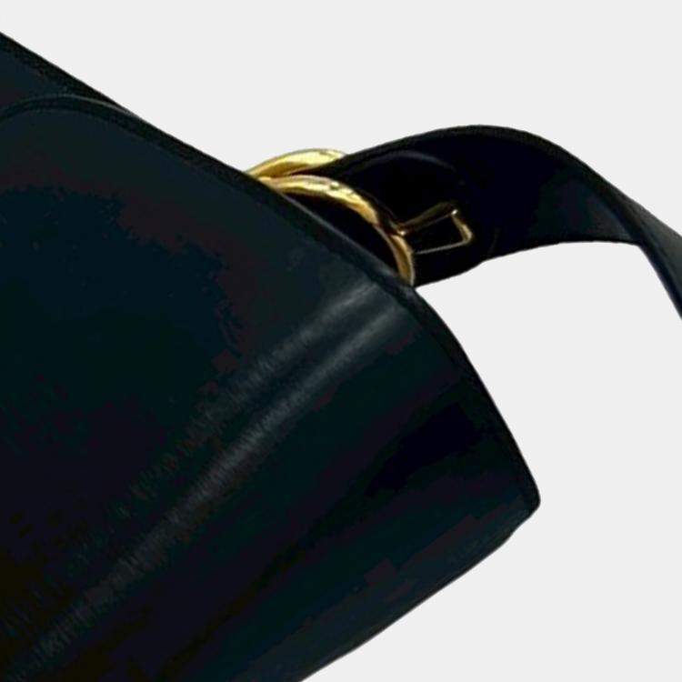 Pre Owned Celine Black Calfskin Horse Carriage Crossbody