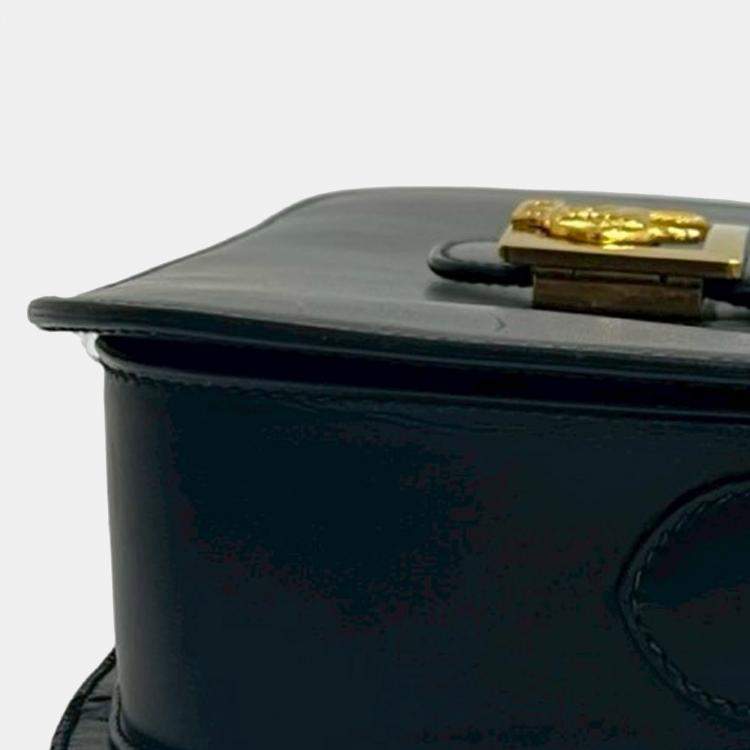 Pre Owned Celine Black Calfskin Horse Carriage Crossbody