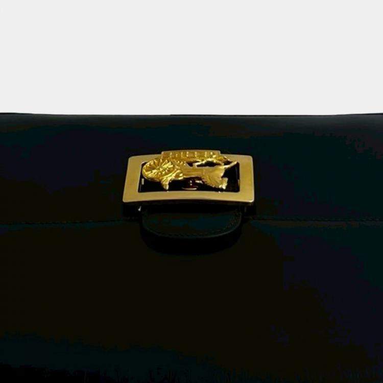 Pre Owned Celine Black Calfskin Horse Carriage Crossbody