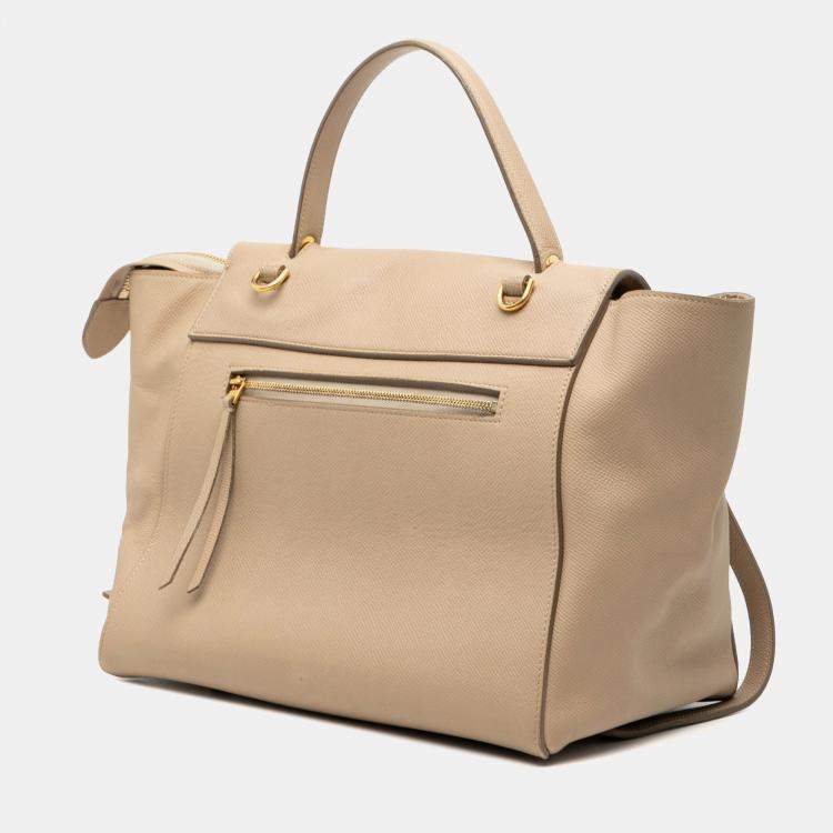 Pre Owned Celine Brown Mini Grained Calfskin Belt Bag