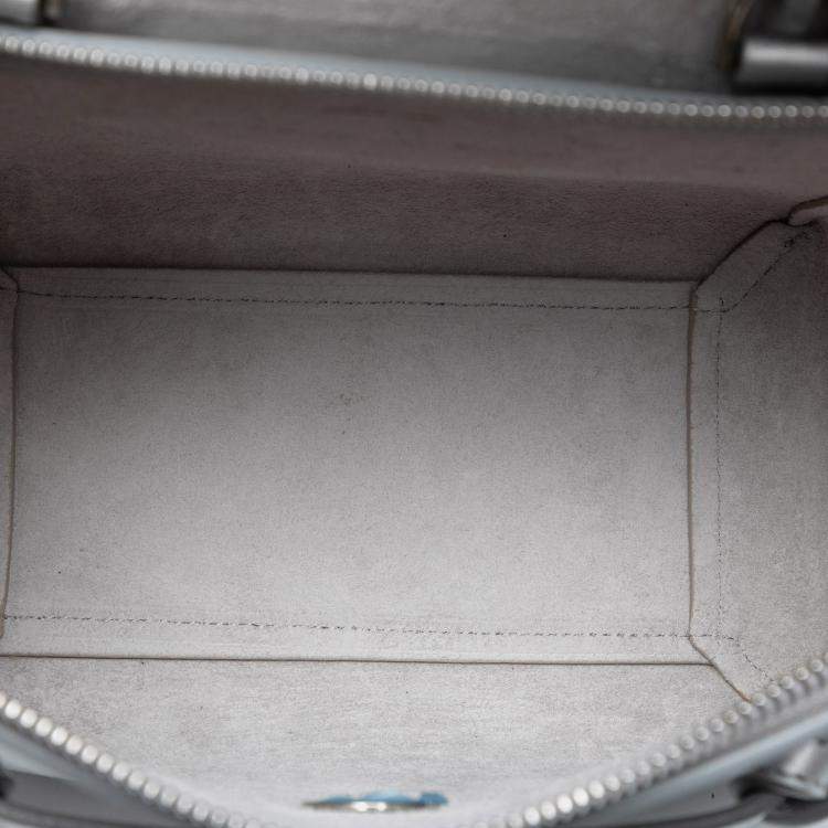 Pre Owned Celine Silver Nano Laminated Calfskin Belt Bag