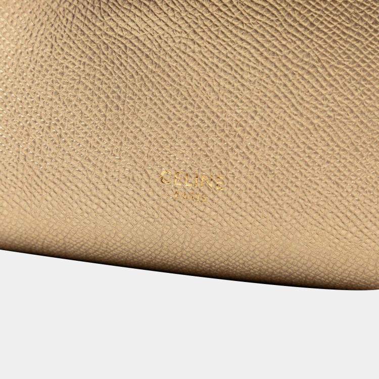 Pre Owned Celine Gold Nano Grained Calfskin Belt Bag