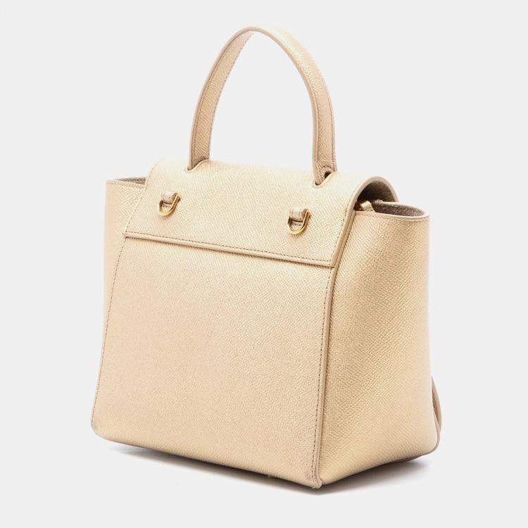 Pre Owned Celine Gold Nano Grained Calfskin Belt Bag