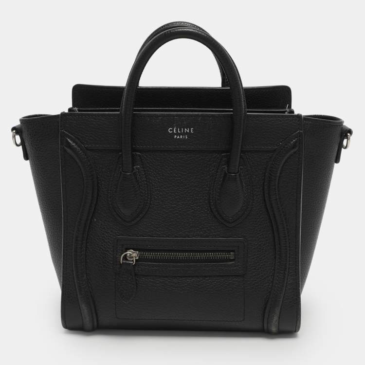 Pre Owned Celine Luggage Nano Black Leather Tote