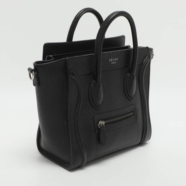Pre Owned Celine Luggage Nano Black Leather Tote