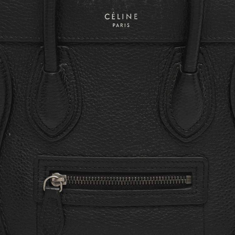 Pre Owned Celine Luggage Nano Black Leather Tote