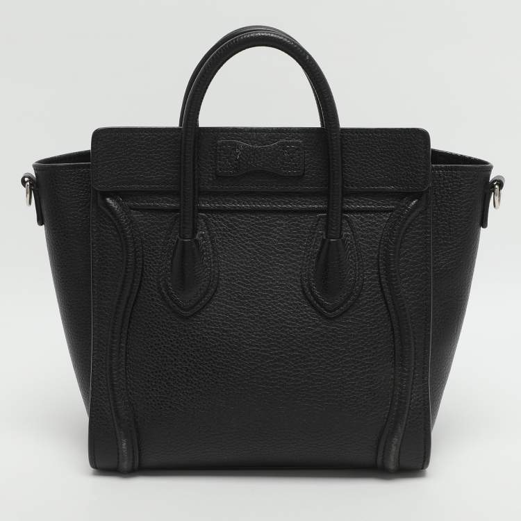 Pre Owned Celine Luggage Nano Black Leather Tote