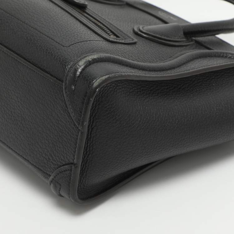 Pre Owned Celine Luggage Nano Black Leather Tote