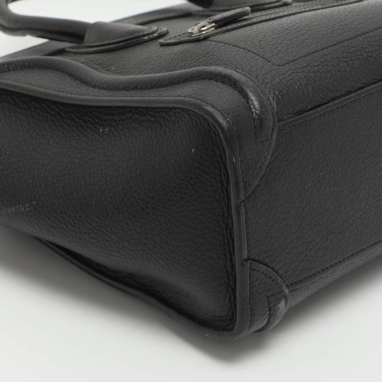 Pre Owned Celine Luggage Nano Black Leather Tote