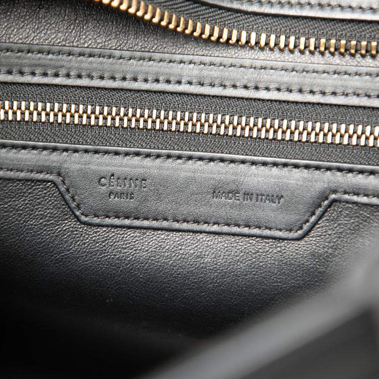 Pre Owned Celine Black Micro Smooth Calfskin Luggage Tote