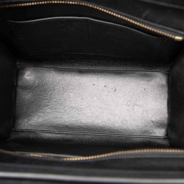 Pre Owned Celine Black Micro Smooth Calfskin Luggage Tote