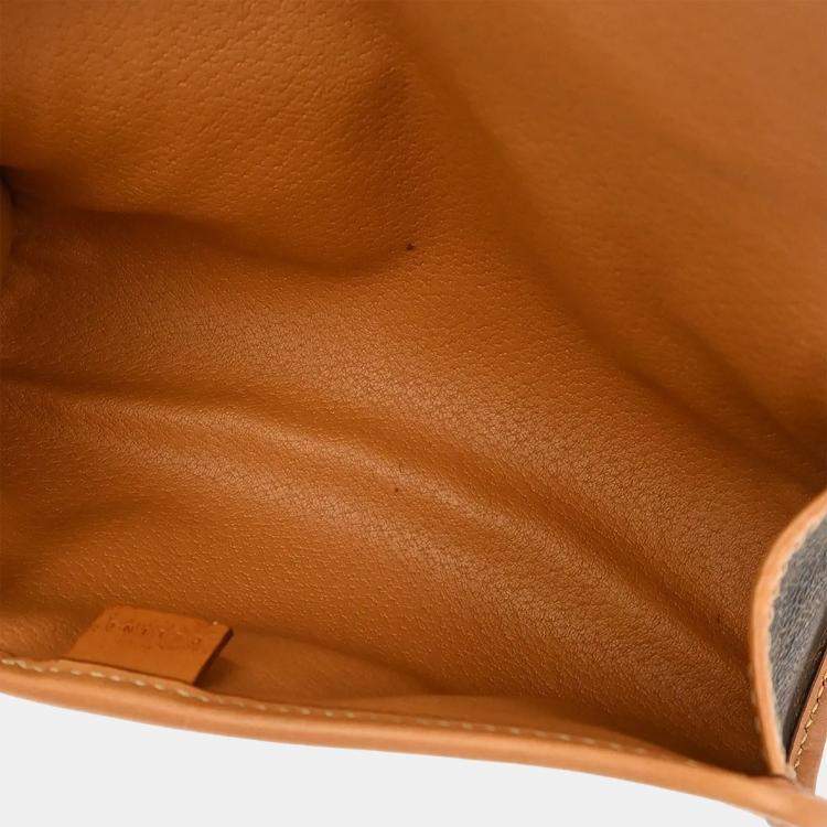 Pre Owned Celine Brown Coated Canvas Macadam Cosmetic Pouch