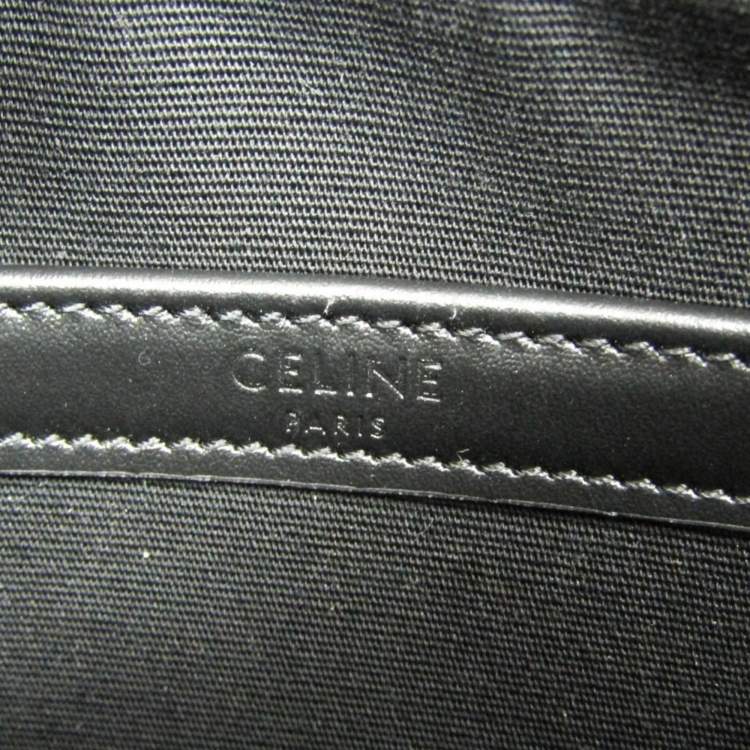 Pre Owned Celine Triomphe Medium Coated Canvas Leather Messenger Bag Brown