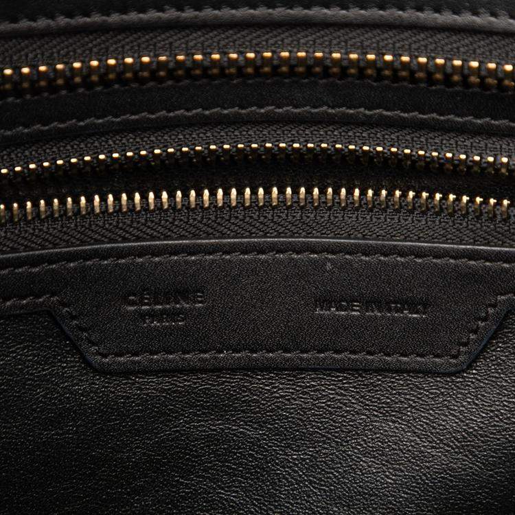 Pre Owned Celine Brown Micro Tricolor Leather Luggage Tote