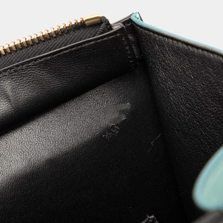 Pre Owned Celine Brown Micro Tricolor Leather Luggage Tote