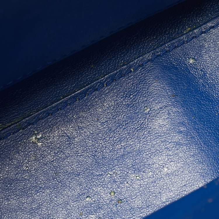 Pre Owned Celine Luggage Nano Blue Leather Tote