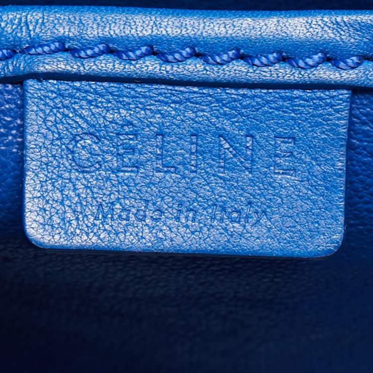 Pre Owned Celine Luggage Nano Blue Leather Tote