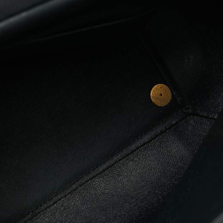 Pre Owned Celine Belt  Mini Black Python and Leather Top Handle Bag