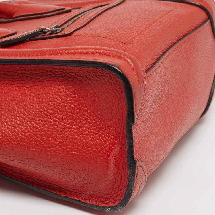 Pre Owned Celine Nano luggage Orange Leather Tote