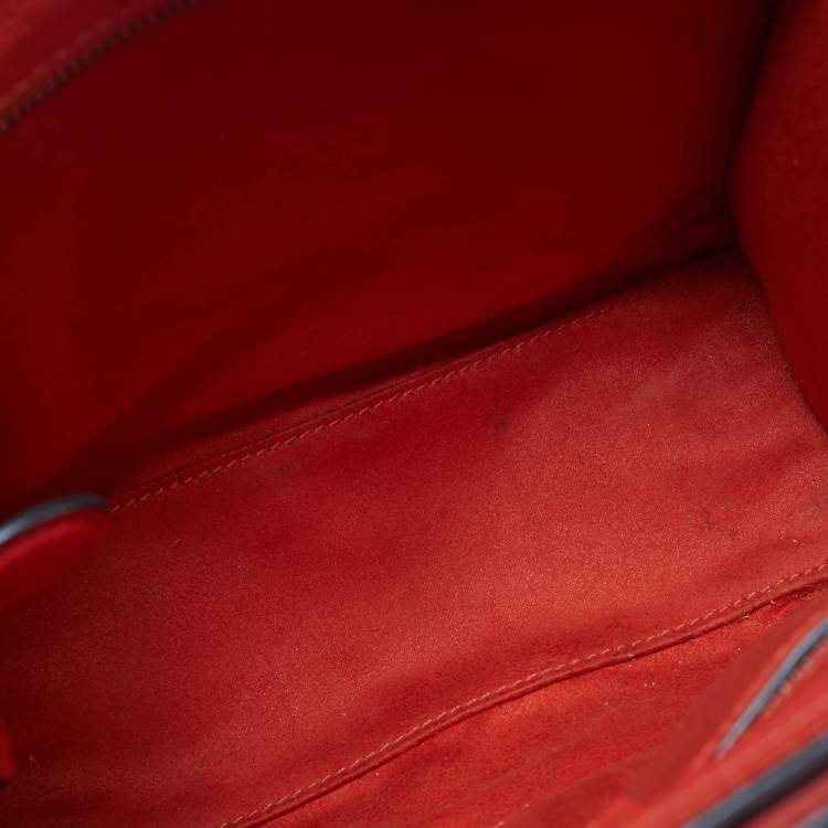 Pre Owned Celine Nano luggage Orange Leather Tote