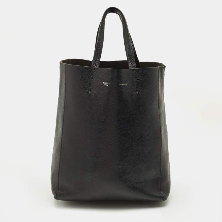 Pre Owned Celine Vertical Cabas Small Black Leather Tote