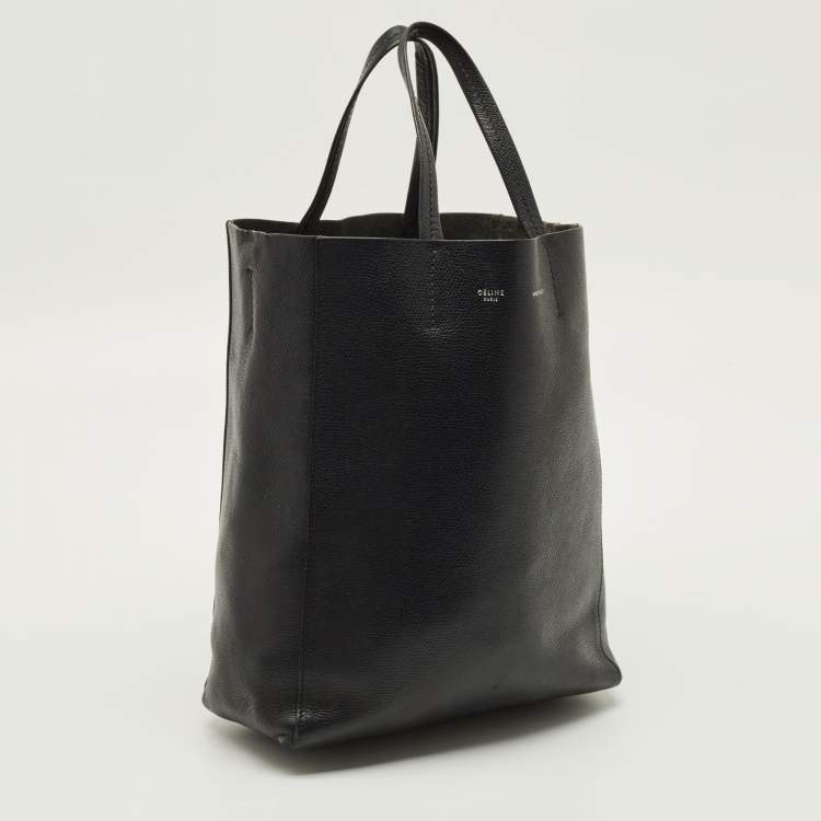 Pre Owned Celine Vertical Cabas Small Black Leather Tote