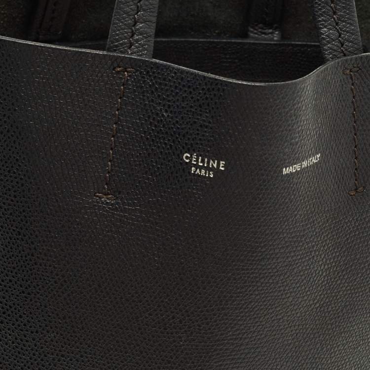 Pre Owned Celine Vertical Cabas Small Black Leather Tote