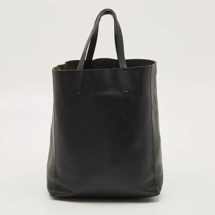 Pre Owned Celine Vertical Cabas Small Black Leather Tote