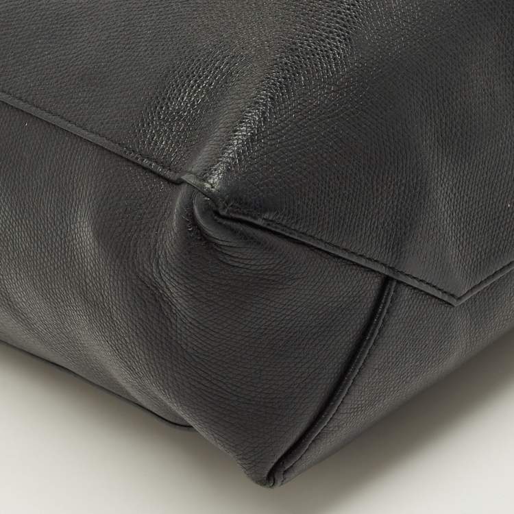 Pre Owned Celine Vertical Cabas Small Black Leather Tote