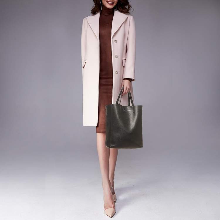 Pre Owned Celine Vertical Cabas Small Black Leather Tote