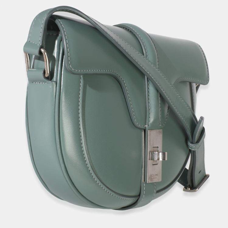 Pre Owned Celine Celadon Satinated Calfskin Besace Small 16