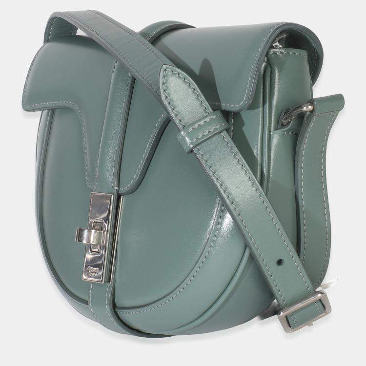 Pre Owned Celine Celadon Satinated Calfskin Besace Small 16