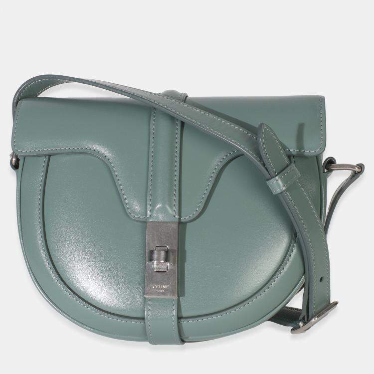 Pre Owned Celine Celadon Satinated Calfskin Besace Small 16