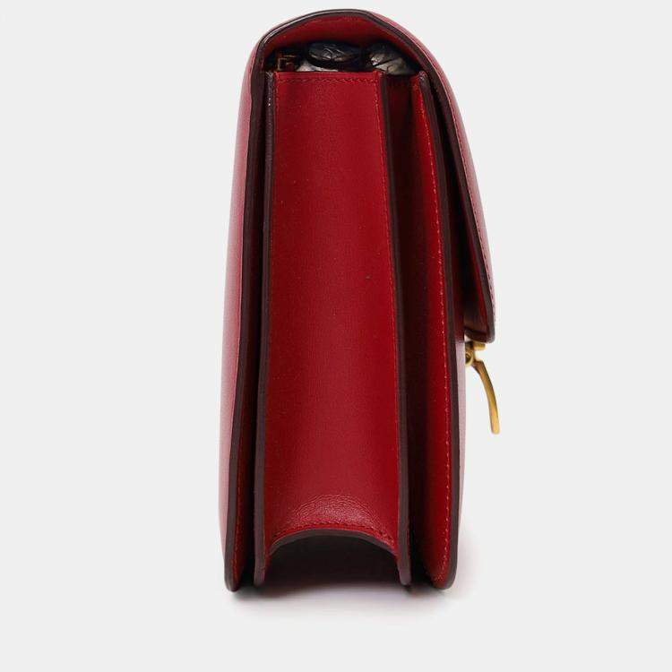 Pre Owned Celine Red Leather Medium Box Bag