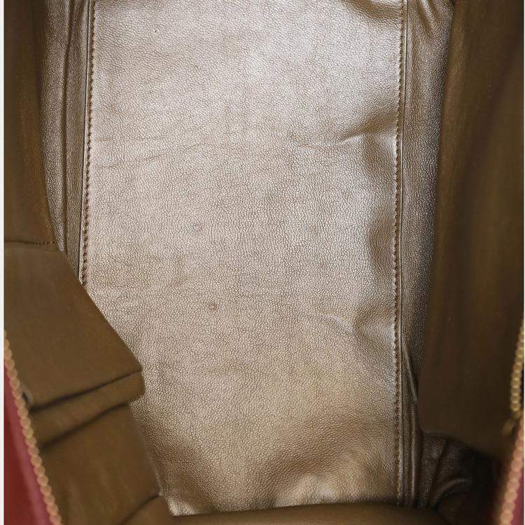 Pre Owned Celine Burgundy Smooth Calfskin Mini Luggage Tote